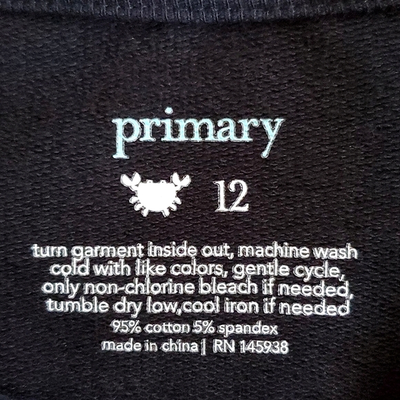 Primary (2) Piece Black & Silver Star Sweatshirt Tunic Sweatpants Girls Size 12 - Picture 12 of 12